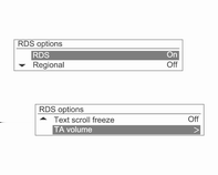 Ραδιόφωνο 91 Διαμόρφωση RDS Πατήστε το κουμπί CONFIG για να εμφανιστεί το μενού Settings (Ρυθμίσεις).