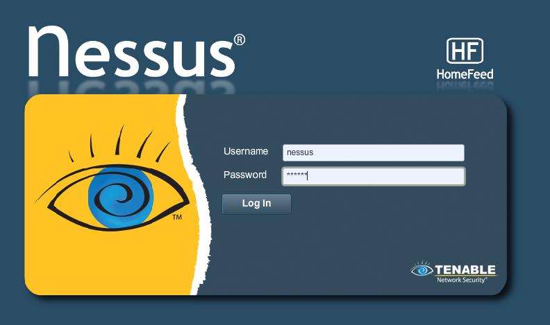 Είσοδος στην εφαρμογή Nessus Για να συνδεθεί ο κάθε χρήστης στο Nessus, αρκεί να ανοίξει έναν broswer και στην γραμμή
