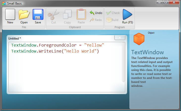 TextWindow.ForegroundColor = "Yellow" TextWindow.
