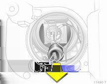 Φροντίδα οχήματος 179 2. Αφαιρέστε το προστατευτικό κάλυμμα 1. 3. Αποσυνδέστε τη φίσα καλωδίωσης από το λαμπτήρα. 4.