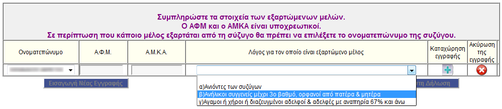 Προςοχι! Πλεσ οι φαρμακευτικζσ δαπάνεσ καταχωροφνται ακροιςτικά επιλζγοντασ τθν αντίςτοιχθ ζνδειξθ και δεν απαιτείται θ ςυμπλιρωςθ Α.Φ.Μ. φορζα.