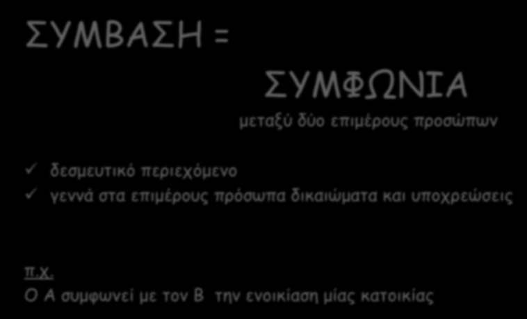 ΜΙΣΘΩΣΗ ΣΥΜΒΑΣΗ = ΣΥΜΦΩΝΙΑ μεταξύ δύο επιμέρους