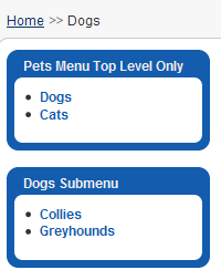 13. For the "Cats Submenu", repeat steps from 7 to 12 except step 9. In the Menu Assignment box, select the items "Cat", "Tabbies" and "Siamese" (so this menu will only show under these Menu Items).