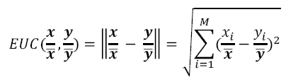 Κανονικοποιημένη Ευκλείδεια απόσταση (Normalized Euclidean distance) Η Ευκλείδεια απόσταση είναι η συνηθισμένη απόσταση μεταξύ δύο φασμάτων, που θα μπορούσε κάποιος να μετρήσει με ένα χάρακα, το