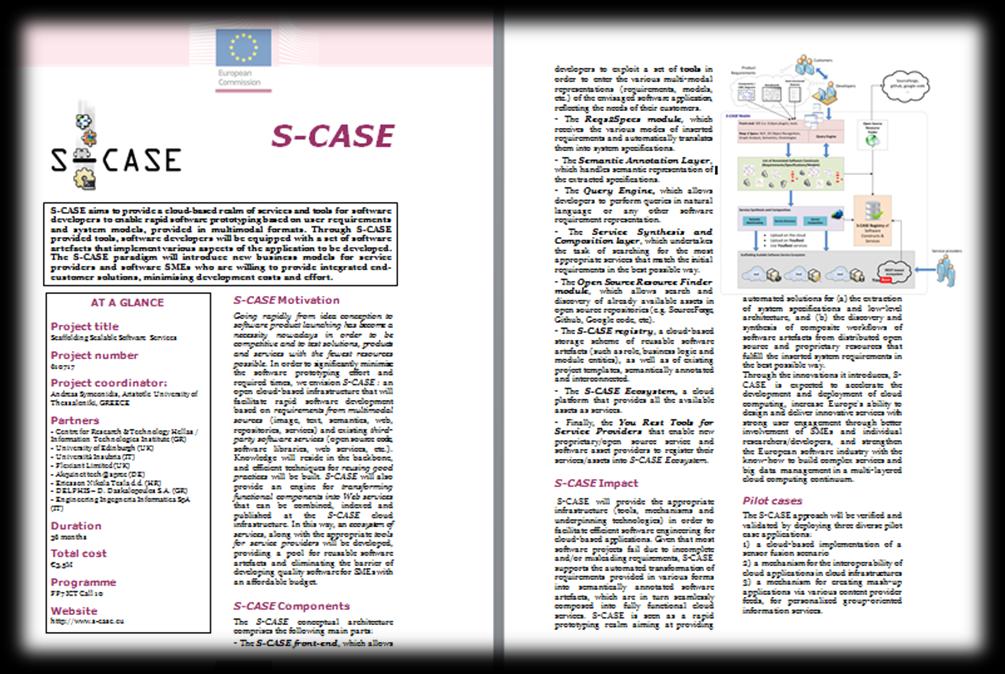 Figure 5: The original S-CASE factsheet Project partners were then asked to review a revised draft of the factsheet and input their