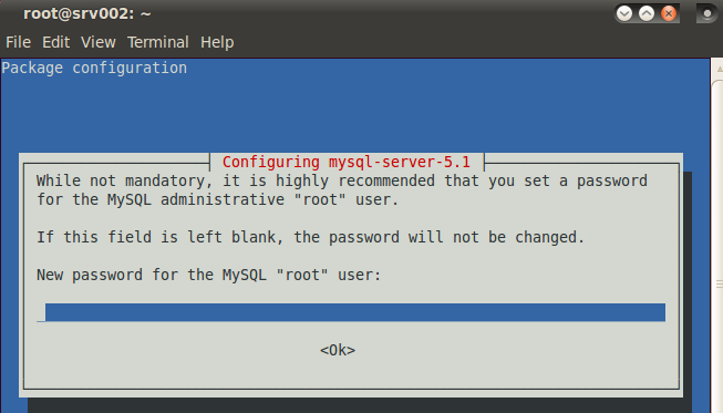 4 Installing MySql 4. Install from Terminal apt-get install mysql-server 4.