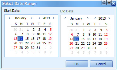 1. Πατήστε το κουμπί με το ημερολόγιο για να επιλέξετε εύρος ημερομηνίας 2.