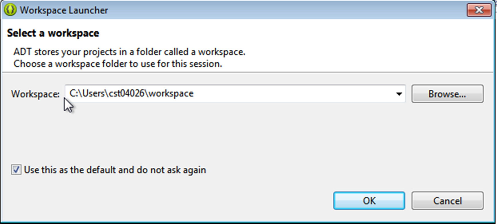 C:\Users\cst04026\workspace ), όπως φαίνεται στην παρακάτω εικόνα. 5.