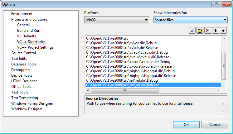 C:\OpenCV2.1\vs2008\src, C:\OpenCV2.1\vs2008\src\cv\cv.dir\Debug, C:\OpenCV2.1\vs2008\src\cv\cv.dir\Release, C:\OpenCV2.1\vs2008\src\cvaux\cvaux.dir\Debug, C:\OpenCV2.1\vs2008\src\cvaux\cvaux.dir\Release, C:\OpenCV2.1\vs2008\src\cxcore\cxcore.