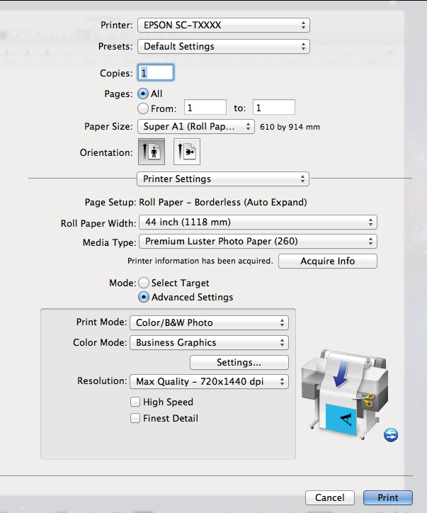 Σημείωση: Η επιλογή EPSON Color Controls (Χειρισμός χρωμάτων EPSON) δεν θα είναι διαθέσιμη στις ακόλουθες εφαρμογές εάν παραλειφθεί το βήμα 1.
