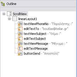 tel_text = (TextView) view.findviewbyid(r.id.tel_text); tel_text.setonclicklistener(new OnClickListener() { public void onclick(view v) { } } ); Intent dial = new Intent(); dial.setaction("android.