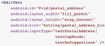 Keyboard types text textemailaddress texturi number phone Other behaviors textcapsentences
