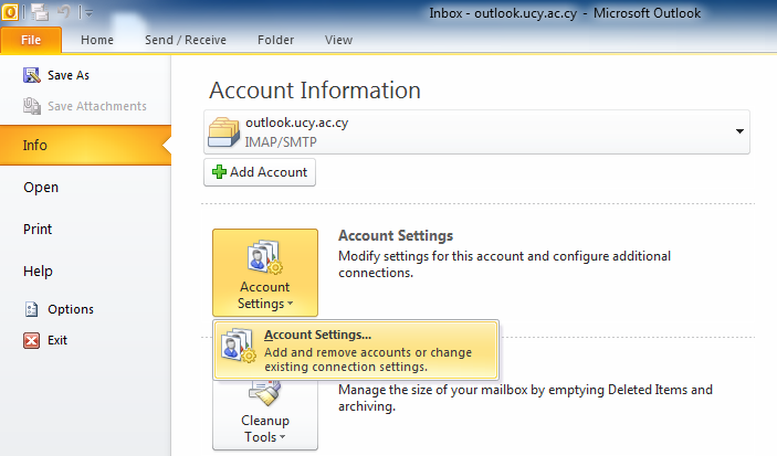 5. MS-Outlook 2010 Για ρύθμιση της αυτόματης αρχειοθέτησης στο Outlook 2013 ακολουθήστε την διαδικασία δημιουργίας προσωπικού φακέλου, ρύθμιση της αυτόματης αρχειοθέτησης και ρύθμιση φακέλου για