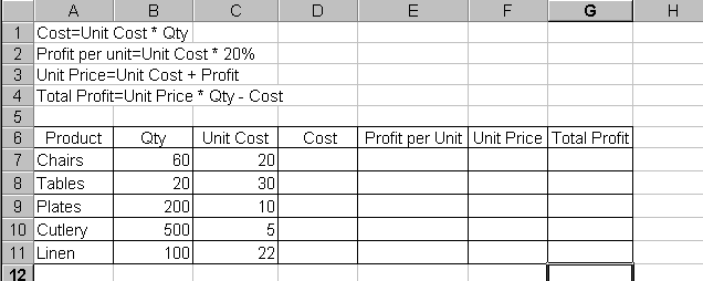 Λύση άσκησης 3 3. Πατήστε Ctrl+N για να πάρετε καθαρό βιβλίο εργασίας. 4. Πληκτρολογήστε τα πιο κάτω: 5.