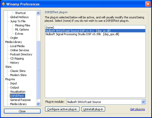 SHOUTcast Radio DSP Plugin for Winamp Οδηγίες εγκατάστασης Υπενθυµίζουµε ότι το πρόσθετο αυτό είναι διαθέσιµο µόνο σε περιβάλλοντα Windows. Για να το εγκαταστήσετε ακολουθήστε τα παρακάτω βήµατα: 1.