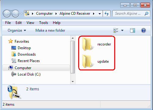 4. Σε περίπτωση προβλημάτων... Διπλό Κλικ στο "Alpine CD Receiver" μέσα στο παράθυρο "Devices and Printers" ώστε να ανοίξει το μενού Bluetooth Device Control(Εικ. 33). (Εικ.