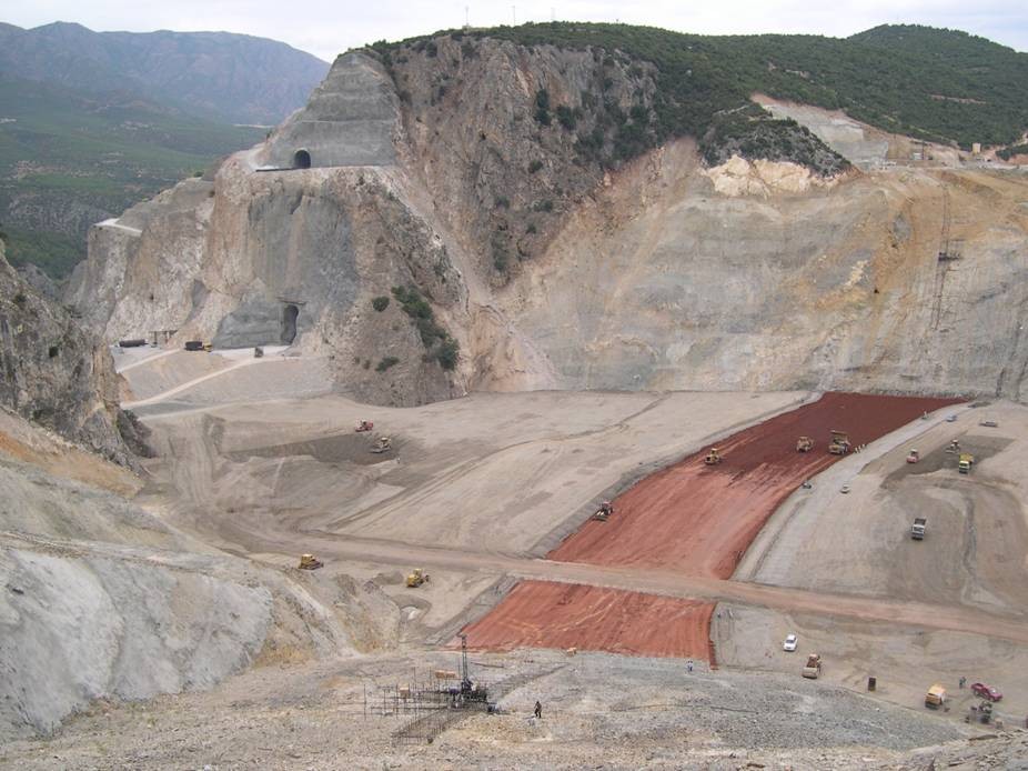 υλικά, υλικά για τα σώματα στηρίξεως του πυρήνα (κελύφη: αμμοχάλικα ποταμού ή