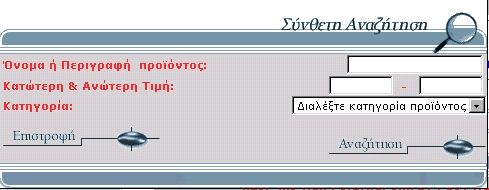 Αναζήτηση: Σχήµα 10.4 Το πλαίσιο αυτό εµφανίζεται µόλις επιλεγεί το link «σύνθετη αναζήτηση». ίνει δυνατότητες τόσο βασικής όσο και σύνθετης αναζήτησης.