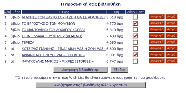 Προσωπική Βιβλιοθήκη: Στην προσωπική βιβλιοθήκη ο χρήστης αποθηκεύει είτε βιβλία είτε CD.