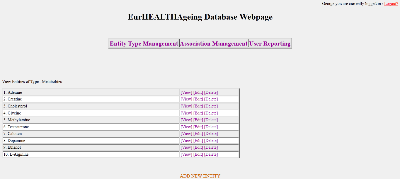 Εικόνα 7.9 : ελίδα διόρκωςθσ (edit) ενόσ υπάρχων Entity Type Αν επιλζξει να διαγράψει (delete) κάποιο Entity Type, τότε αυτό αυτόματα διαγράφεται από τθ βάςθ δεδομζνων μασ.