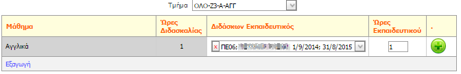 4α) Παράδειγμα αναθέσεων τμήματος πρωινού προγράμματος: 4β) Παράδειγμα αναθέσεων τμήματος πρωινού προγράμματος αγγλικών: 4β1) Παράδειγμα αναθέσεων