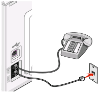 Πρίζα τηλεφώνου 2 Συνδέστε ένα καλώδιο τηλεφώνου στη θύρα LINE του εκτυπωτή και, στη συνέχεια, συνδέστε το σε μια πρίζα τηλεφώνου που λειτουργεί.