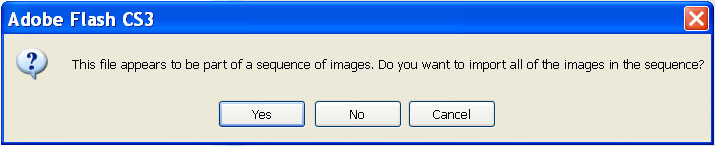 Επιλέξτε την πρώτη φωτογραφία, πατήστε «Open» και ύστερα «Yes» στο παράθυρο που θα εμφανισθεί: Το Flash θα τοποθετήσει τις φωτογραφίες σας σε ξεχωριστά καρέ-κλειδιά. Βήμα 7 ο.