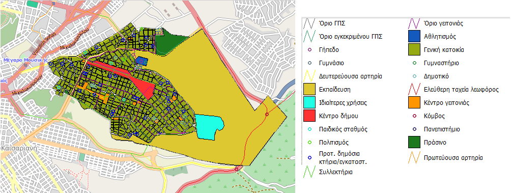 ΤΟΠΙΚΟ ΣΧΕΔΙΟ ΑΠΟΚΕΝΤΡΩΜΕΝΗΣ ΔΙΑΧΕΙΡΙΣΗΣ ΑΠΟΡΡΙΜΜΑΤΩΝ Εικόνα 10: Χάρτης χρήσης γης Δήμου Ζωγράφου Εικόνα 11: Χάρτης χρήσης γης Δήμου Χαλανδρίου 3.7.