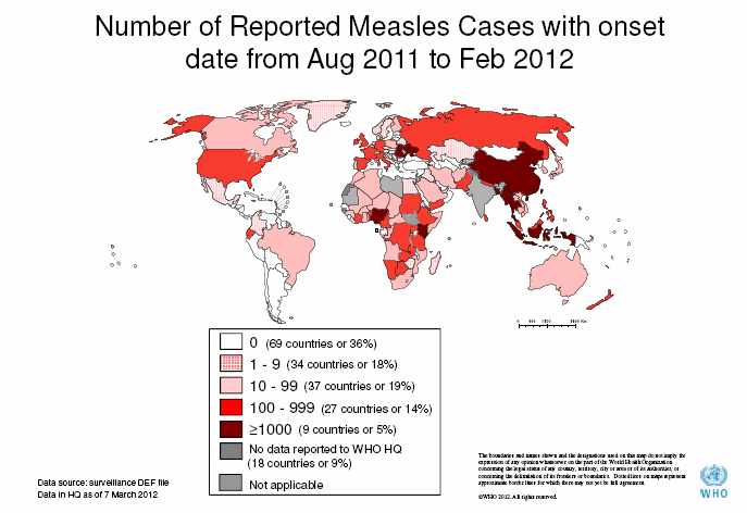 Επιδημίες ιλαράς σε όλο τον κόσμο το 2011-12 ΗΠΑ: το μεγαλύτερο αριθμό κρουσμάτων από το 1996 Ευρώπη: επιδημίες σε Γαλλία, Ισπανία, Ιταλία, Ρουμανία, Γερμανία