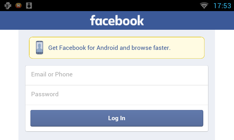 Facebook (πρόγραμμα περιήγησης ιστού) επιλέξετε τον πίνακα υπηρεσιών.