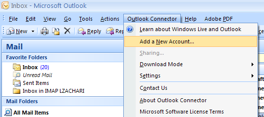 Microsoft Outlook Connector Με ημ Microsoft Outlook Connector μπμνείηε κα πνμζζέζεηε ειεθηνμκηθά ηαποδνμμεία από πμιιμύξ πανμπείξ δωνεάκ οπενεζηώκ δηαδηθηοαθμύ ειεθηνμκηθμύ ηαποδνμμείμο όπωξ