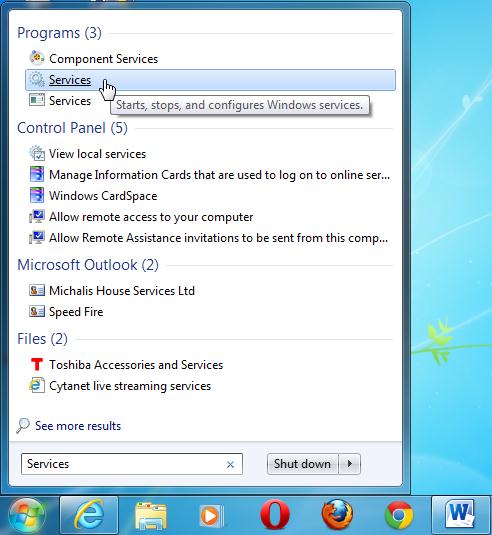 Πώς να απενεργοποιήσουμε μερικές από τις Υπηρεσίες (Services) στα Windows 7 Για να απενεργοποιήσουμε μερικές