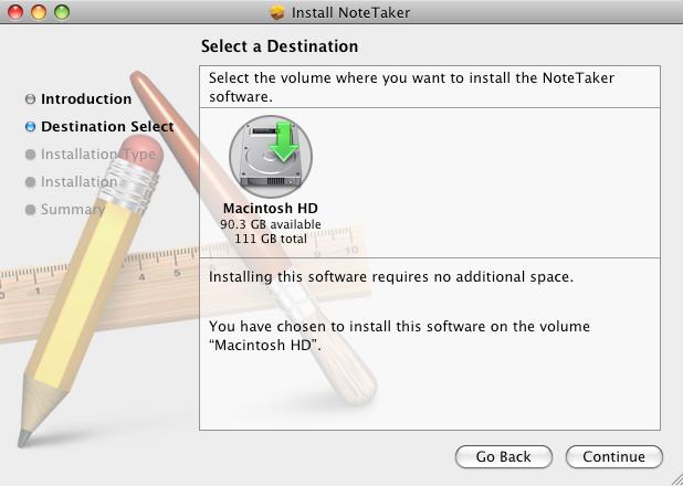Mac OS Δγθαηάζηαζε ηνπ ινγηζκηθνύ νδήγεζεο ζε Mac OS 1. Σνπνζεηήζηε ην CD εγθαηάζηαζεο ζηε κνλάδα CD-ROM. Θα εκθαληζηεί ην βαζηθφ παξάζπξν "Note Taker" θαη θαηφπηλ θάληε δχν θνξέο θιηθ ζην "NoteTaker.