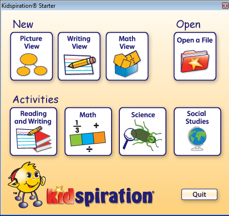 Δουλεύοντας στο περιβάλλον του MathView Ξεκινώντας το Kidspiration