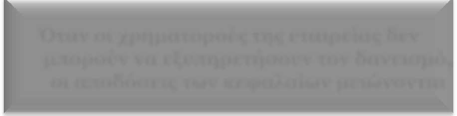 Συνολική εικόνα για την οικονομία Η υπερχρέωση μειώνει την απόδοση των ιδίων κεφαλαίων και τα νέα δάνεια δεν αυξάνουν την προστιθέμενη αξία Απόδοση Απασχολούμενων