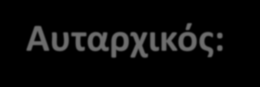 Θεωρίες Ηγεσίας Αυταρχικός: Ο Ηγέτης διατηρεί όσο το δυνατό περισσότερη δύναμη και το δικαίωμα λήψης απόφασης, δηλαδή παίρνει μόνος του τις αποφάσεις και τις μεταβιβάζει στην ομάδα για εκτέλεση.