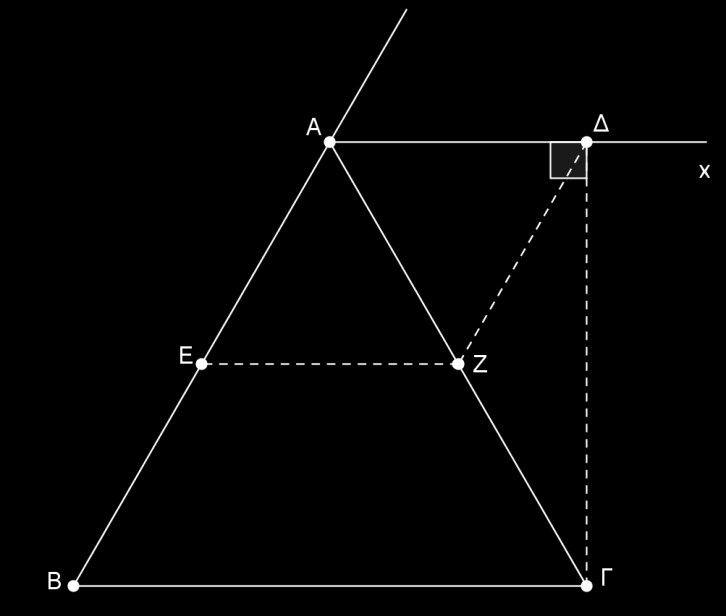 ΘΕΜΑ 2 Δίνεται ιςόπλευρο τρίγωνο ΑΒΓ. Φζρουμε την εξωτερική διχοτόμο Αx τησ γωνίασ ˆΑ και από το ςημείο Γ την κάθετο ΓΔ ςτην Αx.