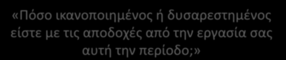 «Πόσο ικανοποιημένος ή δυσαρεστημένος είστε με τις αποδοχές