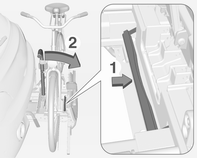 62 Αποθήκευση 2. Τοποθετήστε τα ποδήλατα στο σύστημα πίσω φορέα, ευθυγραμμίζοντας εναλλάξ προς τα αριστερά και προς τα δεξιά. 3. Ευθυγραμμίστε το πίσω ποδήλατο με το μπροστινό ποδήλατο.