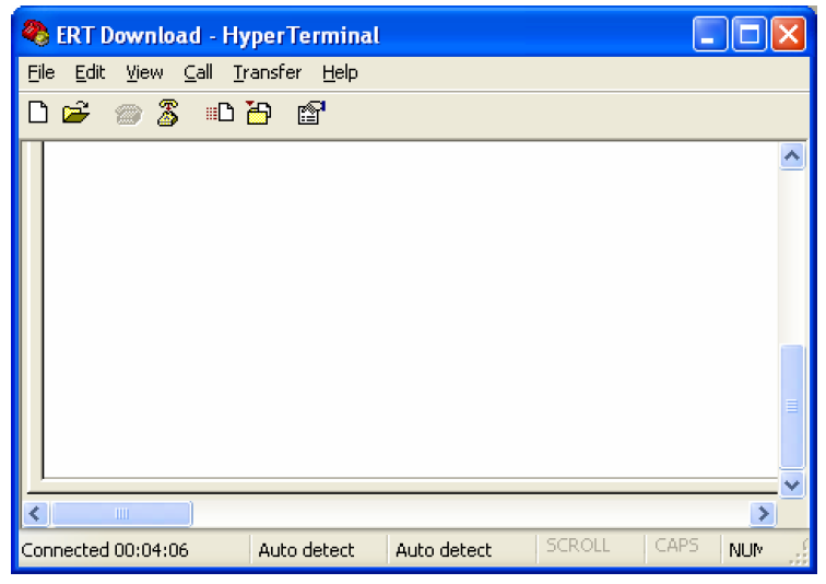 7.3.2. Ανοίξτε το πρόγραμμα επικοινωνίασ HyperTerminal ςτο PC. Start/All programs/accessories/communications/hyper terminal) 7.3.3. Ειςάγετε το όνομα τθσ ςφνδεςθσ π.χ. ERT DOWNLOAD.