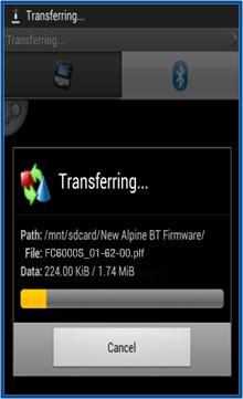 10. Ξεκινήστε την "Bluetooth File Transfer" APP στην Android συσκευή σας Ενημέρωση του λογισμικού BT 11.