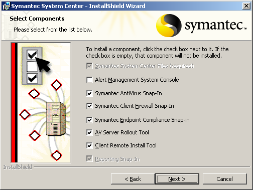 Εικόνα 22 Symantec Antivirus Corporate Edition: License Agreement Από τις προτεινόμενες επιλογές εγκατάστασης, αυτή που έχει ιδιαίτερη σημασία για τα εργαστήρια του ΠΣΔ είναι η τελευταία επιλογή