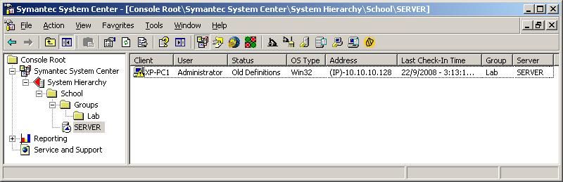 Εικόνα 55 Symantec Antivirus Corporate Edition: πληροφορίες σταθμού εργασίας 1.