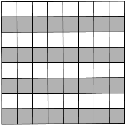 Πρόβλημα 4 Να δείξετε ότι μία σκακιέρα 8 8 δε μπορεί να καλυφθεί (χωρίς επικαλύψεις) με 15 τετρόμινο διαστάσεων 1 4 και ένα L- τετρόμινο της μορφής Λύση: Χρωματίζουμε, όπως στο σχήμα κάθε περιττή