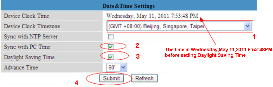 3.2 Date & Time Settings (Ρυθμίσεις ημερομηνίας και ώρας) Σελίδα ρυθμίσεων ημερομηνίας/ ώρας για τη χώρα σας. Μπορείτε να επιλέξετε Sync with NTP Server (Συγχρονισμός με NTP Server) (Εικόνα 3.