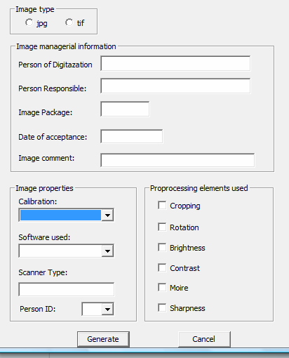 πρόγραµµα ImageInfo.exe αποβλέπει στον διαχωρισµό των εικόνων καθώς και στην εξαγωγή µεταδεδοµένων από αυτές.