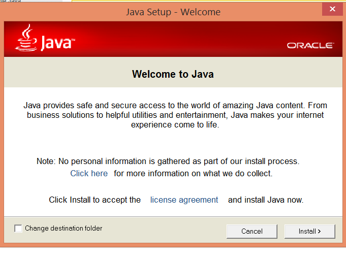 (Επιλέγουμε αντίστοιχα Agree and Continue--> Download Java--> Agree and Start Free