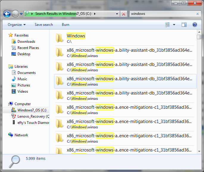 4. Γνεοερμηηήπ αοςείωμ ή θακέλωμ (Windows Explorer) / Λειηξρογία έοερμαπ (Search box) Ο ελενεοκεηήξ ηςκ Windows πενηιαμβάκεη ηεκ ιεηημονγία ένεοκαξ, με ηεκ μπμία μπμνείηε πημ εύθμια κα ράλεηε έκα