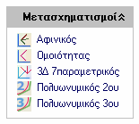 10. ΜΕΤΑΣΧΗΜΑΤΙΣΜΟΙ Αφινικός Μετασχηµατισµός Επεξήγηση: Μετασχηµατισµός συντεταγµένων µε χρήση διαφορετικής κλίµακας κατά Χ και κατά Υ. Τα αποτελέσµατα µπορούν να µετασχηµατιστούν ανοµοιόµορφα.
