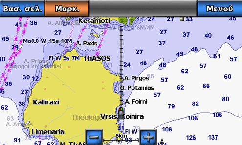 Χάρτες και προβολές 3D χαρτών 5. Επιλέξτε Εμφάνιση χάρτη > Λεπτομέρεια. 6. Χρησιμοποιήστε τη γραμμή ρύθμισης για να επιλέξετε ένα επίπεδο λεπτομέρειας.